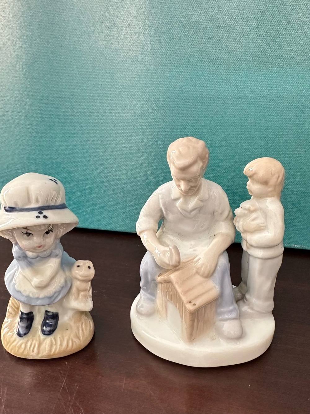 Ceramic Figurine Set - White and Cream Porcelain Home Art